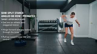 Semi Split Stance Angled BB Row - Pronated