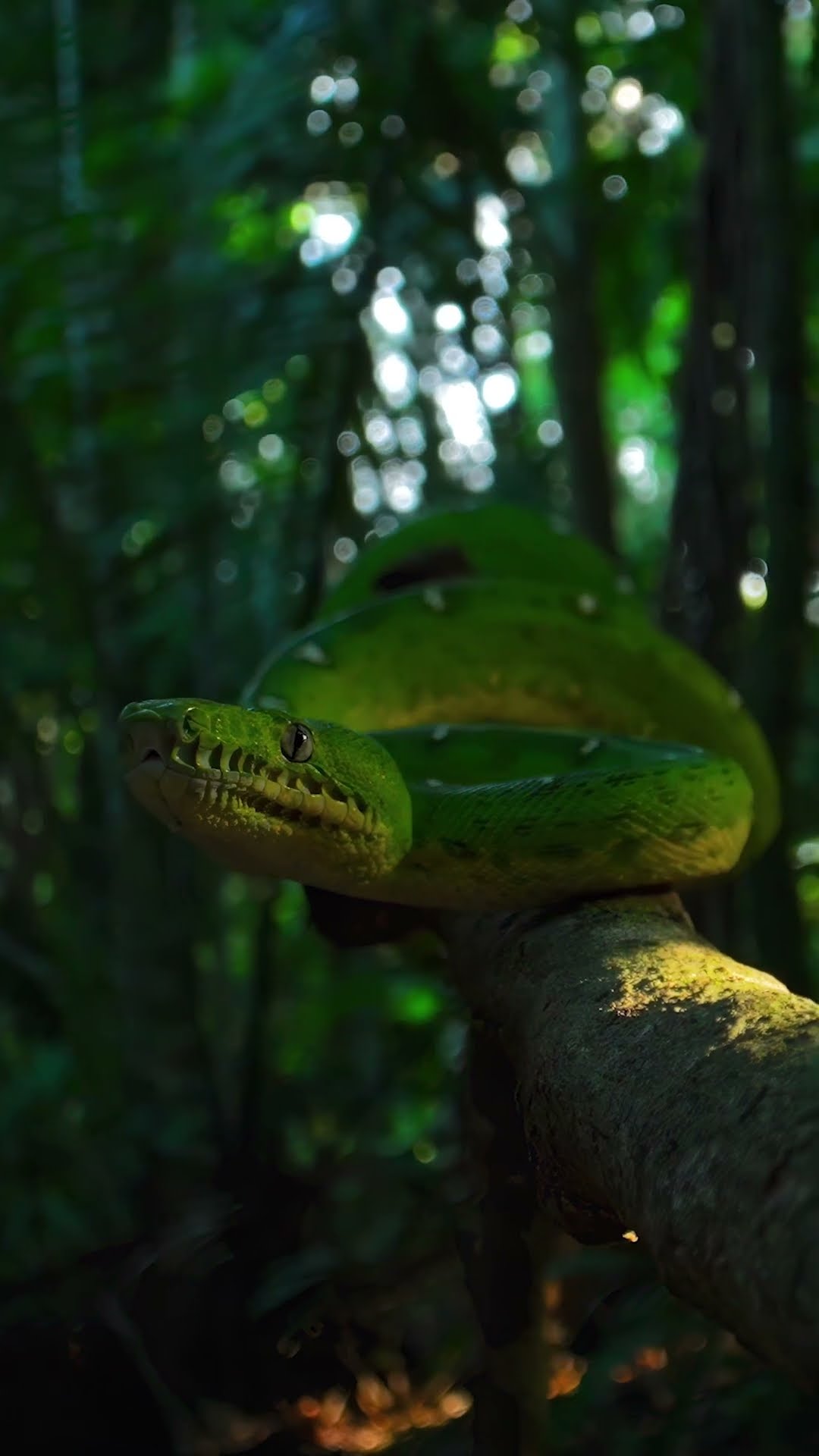 Face to face with an emerald green boa ? #Snake #Shorts #Photography
