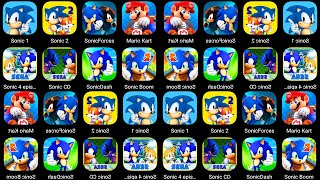 Sonic 1,Sonic 2,Sonic Forces, Mario Kart, Sonic Dash, Sonic Boom,Sonic CD, Sonic 4 EP 2