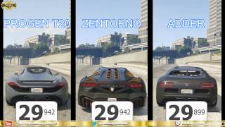 GTA V Fastest Cars Progen T20 vs Zentorno vs Adder