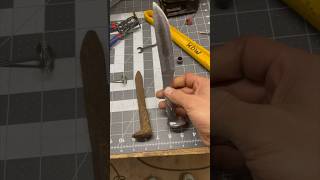 Making my first knife from a rusty railroad spike knifemaking