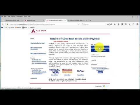 How to activate axis bank credit card for first time Part1