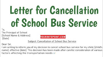 Application for Cancellation of School Bus Service by Parents | Letters Writing