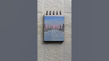 Winter Landscape Painting❄️#painting#paintingtutorial#landscape#shorts#viralshorts#youtubeshorts