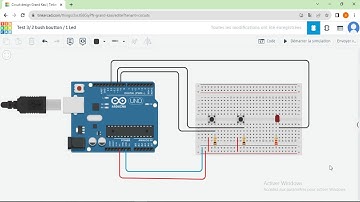 Tinkercad / Arduino uno/ 2 Push boutton / 1 Led
