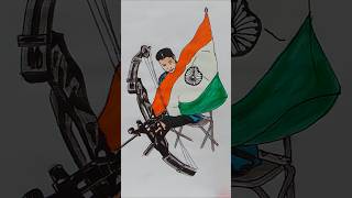 Sheetal devi archer drawing #shorts #sheetaldevi #archery #art #drawing