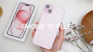 Unboxing iPhone 15 Plus Pink 2023 Aesthetic | Setup & Camera Test Comparison with 14 Pro Max