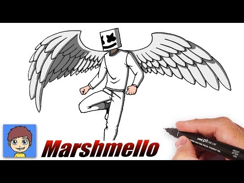 How to Draw Marshmallow with White Wings Step by Step - Easy Drawings