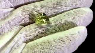 Loose Natural Untreated Cushion Cut Greenish Yellow Trifane Hiddenite Spodumene 11.07 Carats