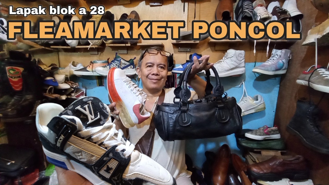 TAS KULIT LV ‼️ SEPATU BEKAS TERBAIK TRENDING DI  PASAR LOAK PONCOL SENEN