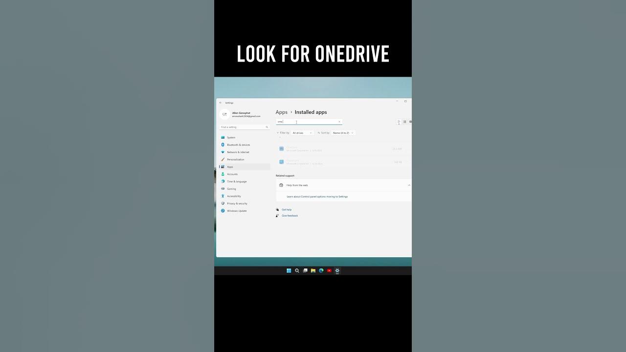 How to delete onedrive from windows 11 youtube