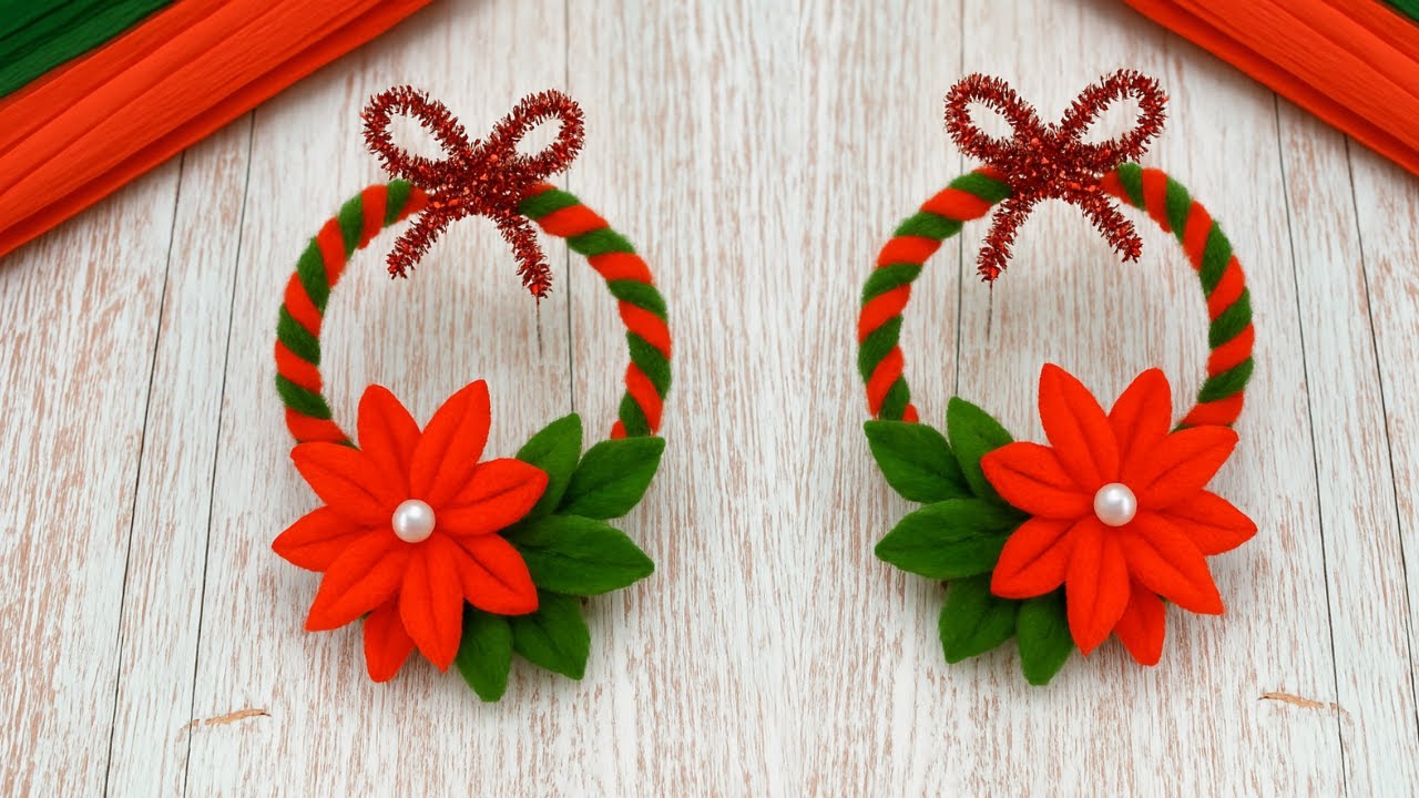 とっても簡単！モールを使ってクリスマスリース を作る DIY Christmas