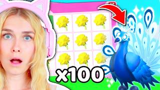 I Threw 100 Golden Dandelion Treats In Adopt Me..