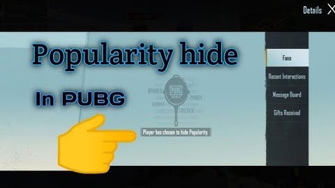 How to hide popularity in pubg || Popularity guide/ tricks || PUBG MOBILE