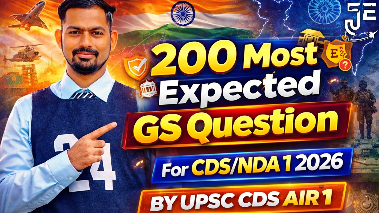 200 Most Expected Question of GK || For CDS/NDA 1 2026 || By UPSC CDS ...