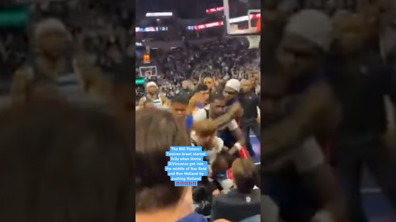 Pistons-Twolves brawl started when Donte DiVincenzo got into the middle of Naz Reid & Ron Holland