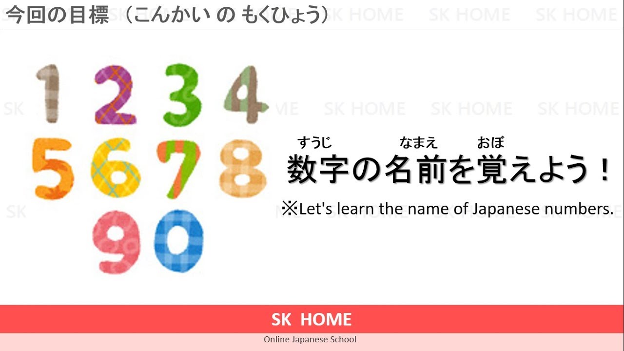 数字の発音 Name Of Japanese Numbers Japanese Lesson 日本語 Sk Home Youtube