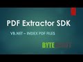 PDF Extractor SDK - VB.NET - Index PDF Files