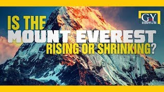 Is the mount Everest rising or shrinking?