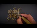 Gothic Lettering Quick Demo- Gold Marker on Black Paper