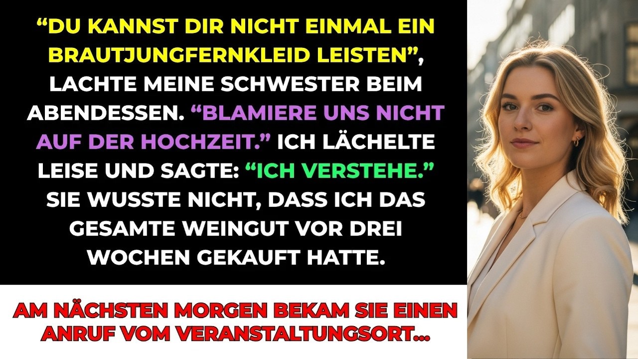 Schwester Sagte： ＂Du Kannst Dir Nicht Mein Hochzeitskleid Leisten＂ – Ohne Zu Wissen, Dass Ich