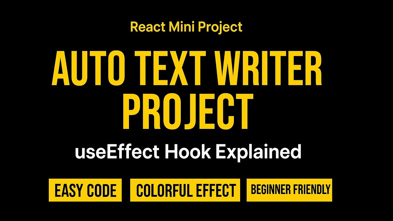 Auto Text Writer in React JS | useEffect Hook Practical Mini Project ...