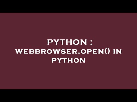 PYTHON : webbrowser.open() in python