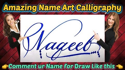 Naqeeb Name Signature Calligraphy Status | How to Draw, Cursive Calligraphy with Cut Marker