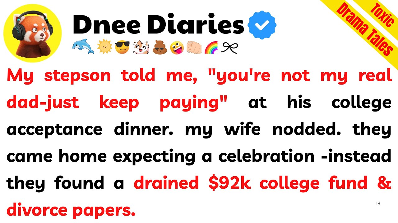 My Stepson Told Me, “You’re Not My Real Dad—Just Keep Paying” At His College Acceptance Dinner. My..