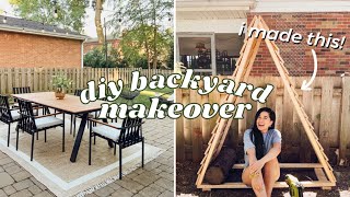 EPIC BACKYARD MAKEOVER *DREAMY PATIO + OUTDOOR FIRE PIT* | DIY Shed & Fire Pit Coffee Table Cover