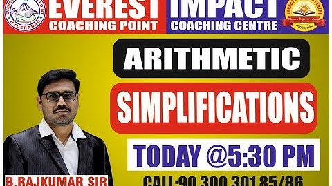 SIMPLIFICATIONS CLASS  by Rajkumar Sir