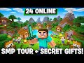 Exploring My Beautiful SMP 😍 | SECRET GIFT HUNT 🎁 | 24 Online!!