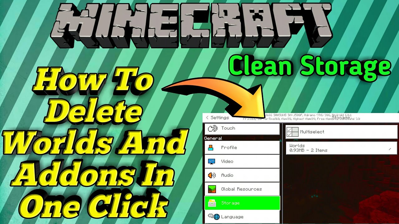 How To Delete Minecraft Worlds In Hindi | How To Delete Minecraft Addons Pe | Clean Storage | By