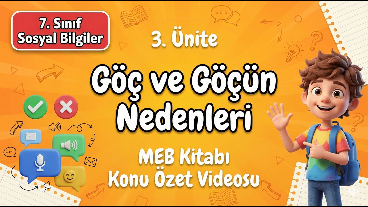 Göç ve Göçün Nedenleri | 3. Ünite 3. Konu | 7. Sınıf Sosyal Bilgiler MEB Konu Özeti
