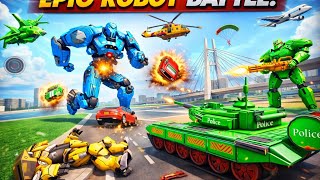 POLICE TANK ROBOT TRANSFORM 😱 | ULTIMATE 3D ACTION WAR | ANDROID GAMEPLAY screenshot 2