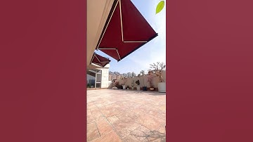 Modern LED retractable awning, waterproof + sun protection + LED light strip #decor