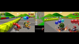 Mario Kart 7 Balloon Battle and Coin Runners 2 player 60fps