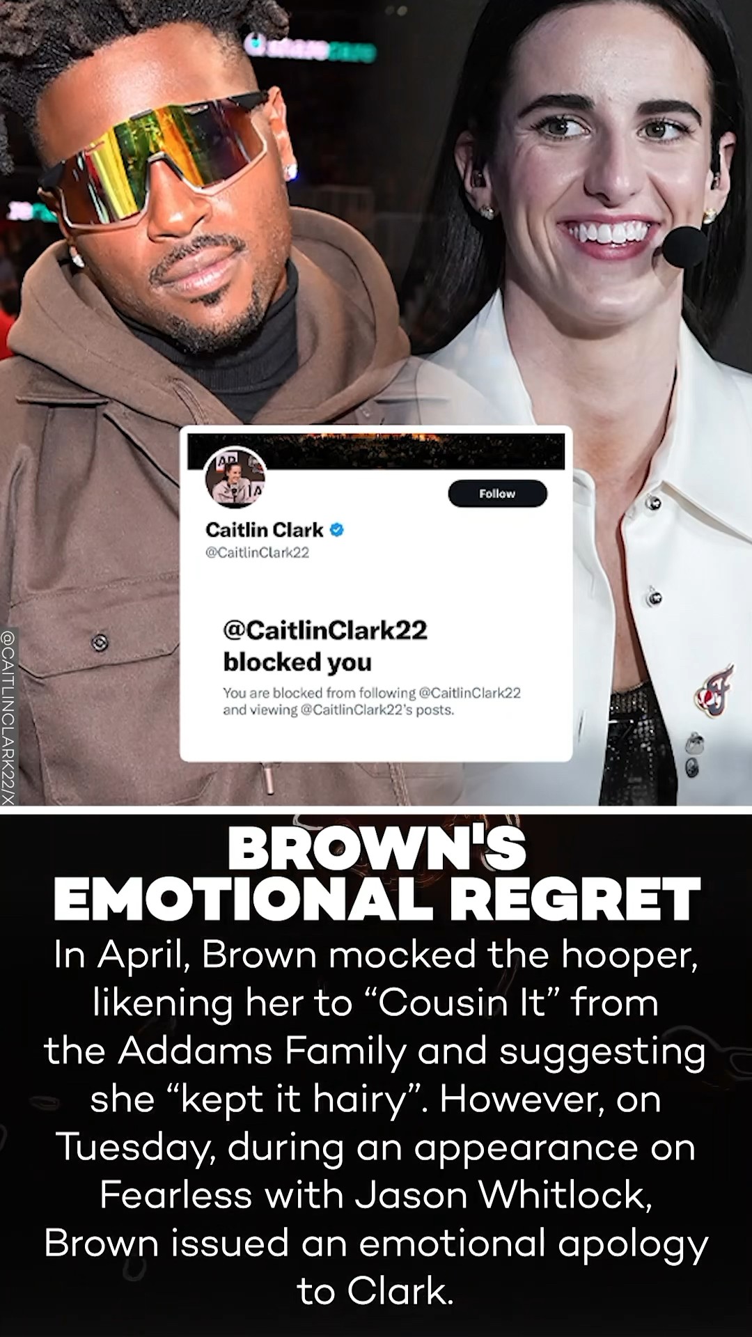 Antonio Brown Addresses Caitlin Clark Blocking Him Over Offensive Comments!