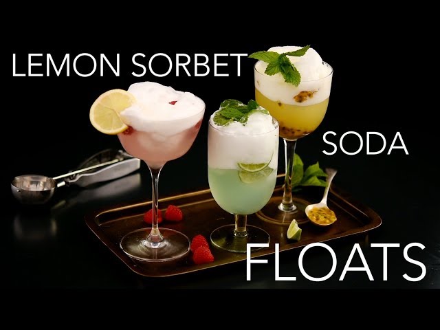 Lemon Sorbet Soda Floats