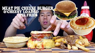 [MUKBANG] MEAT PIE CHEESE BURGER+CHEESY LOADED MEAT PIE FRIES