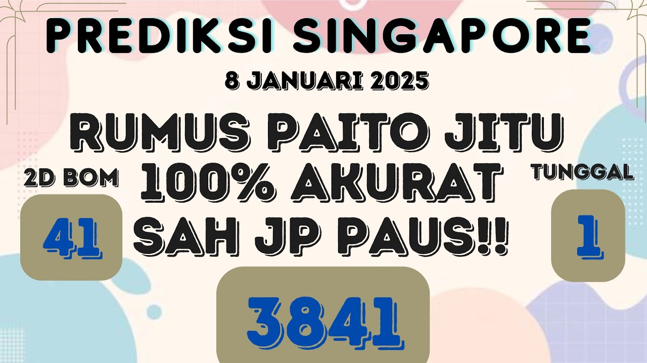 PREDIKSI SGP HARI INI 8 JANUARI 2025 BOCORAN SGP HARI INI 2025
