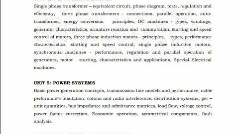TRB Lecturers (Engineering / Non-Engineering) Syllabus in ELECTRICAL AND ELECTRONICS ENGINEERING