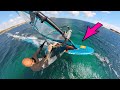 Flat water windsurf blasting  monster 106 first try