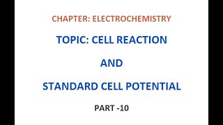 ELECTROCHEMISTRY - PART 10