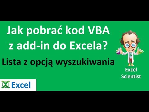 Excel - Jak wyciągnąć kod VBA z add-in do Excela - Lista z opcją wyszukiwania - porada #380