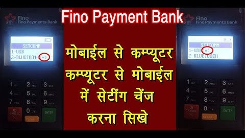 Fino payment Bank me mATM select a USB mode for a connection Bluetooth