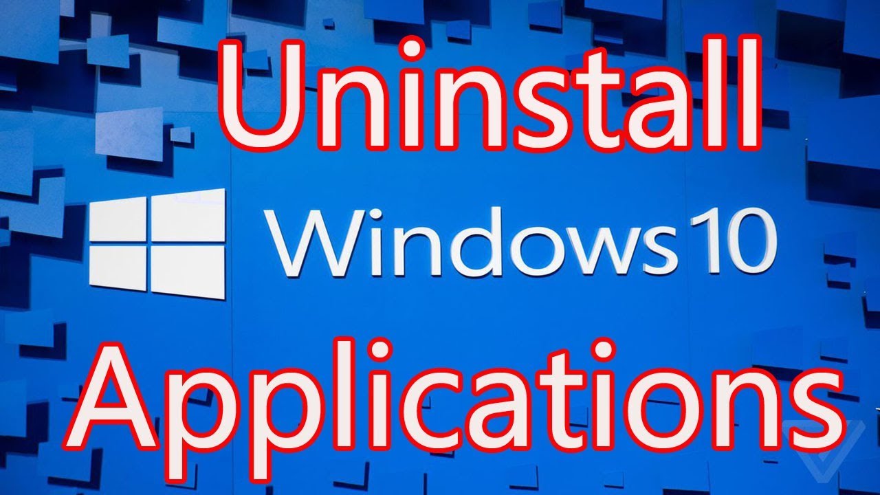 How to uninstall programs on Windows 10 - YouTube