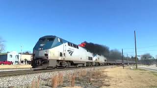 MORE TRAINS ON FIRE!  Amtrak 122 leads 166 on Fire! | NS 9661 leads 9041 with BNSF 4174 On Fire!