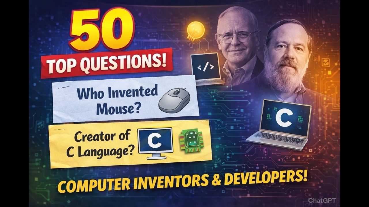 Top 50 Computer GK Questions | Inventors & Developers | For All Competitive Exams