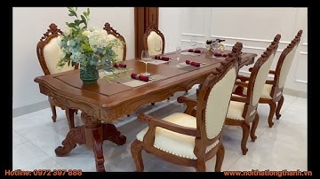 Bàn ghế ăn tân cổ điển siêu sang cho phòng bếp